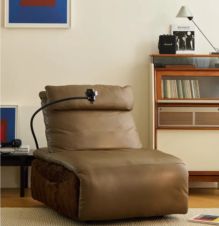 

# Recliner Chair Sofa Genuine Leather Single Lounge Sofa Remote Living Room Reclining