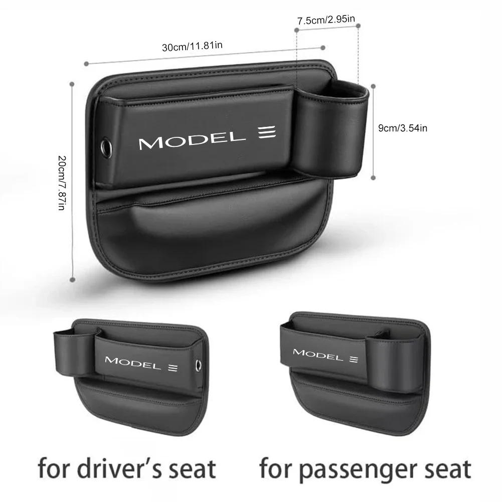 For Tesla Model 3 S X Y 2014-2021 2022 2023 2024 Car Seat Sewn Gap Crevice Slot Storage Box With Cup holder Auto Accessories