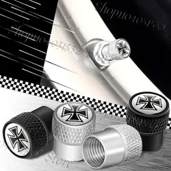 Iron Cross Germany Malta Virtue Symbol Emblem Car Tire Valve Cover Metal Tire Dust Cover Airtight Cover Universal For Cars 4Pcs