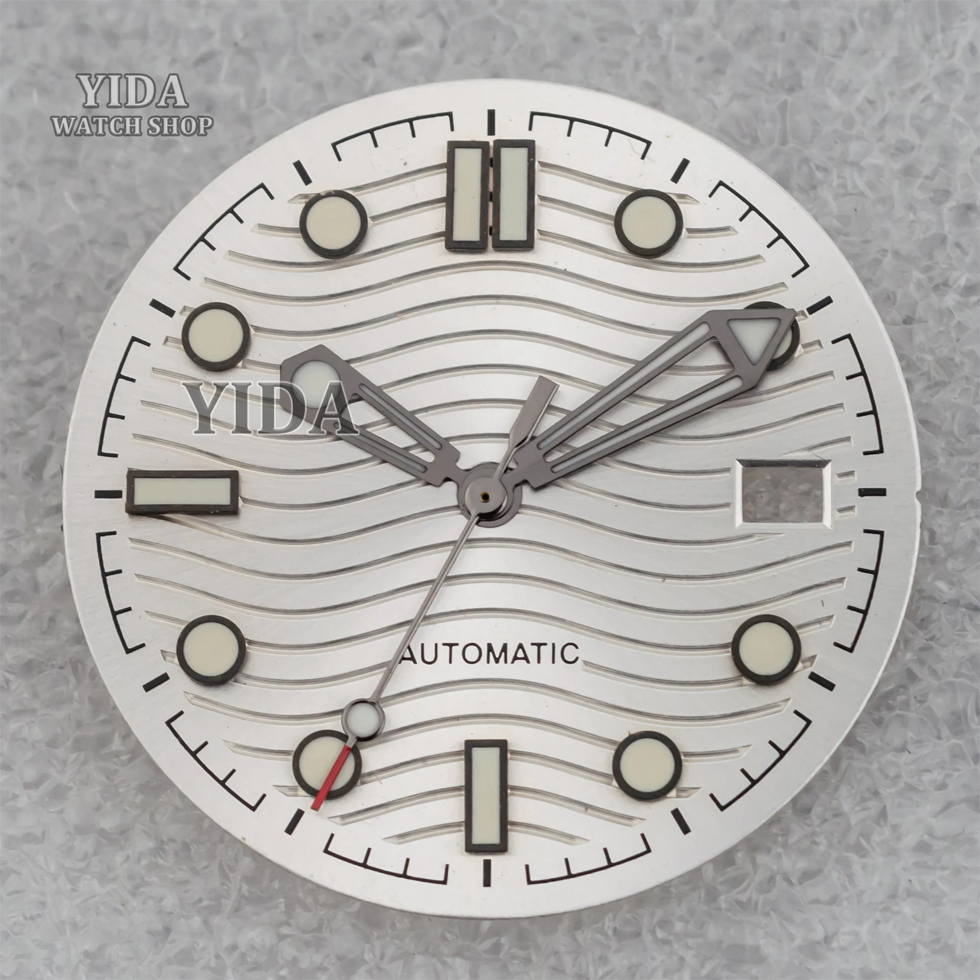 31mm Watch Dial Shell Face NH35 Dial Green Luminous Face for Seamaster 300 Dial fit NH35 NH36 Mechanical Movement Replacements