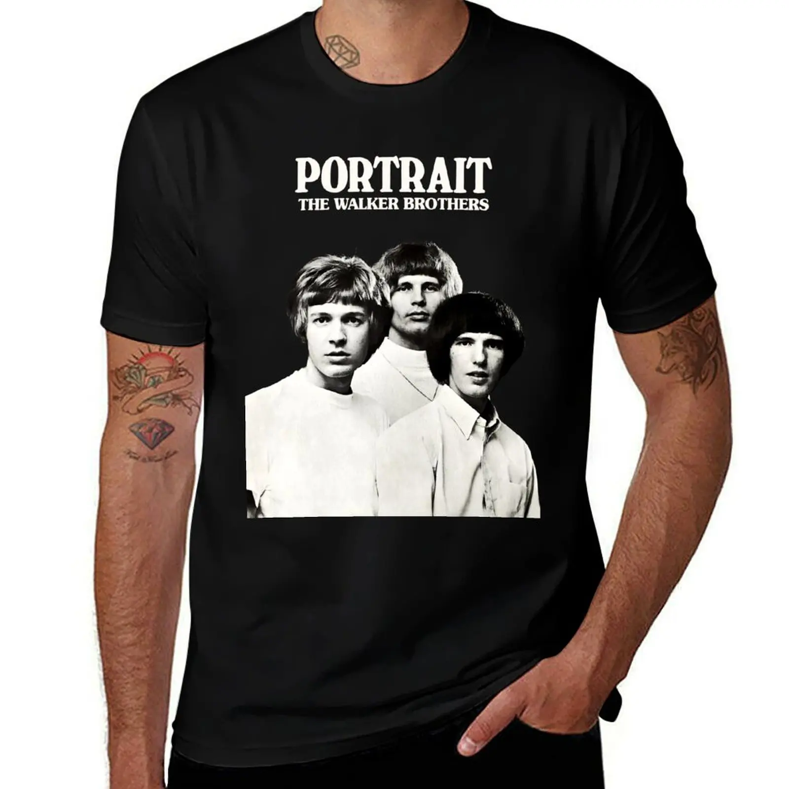 THE WALKER BROTHERS - PORTRAIT T-Shirt Basic Solid Color Casual Tee Shirt T-Shirt