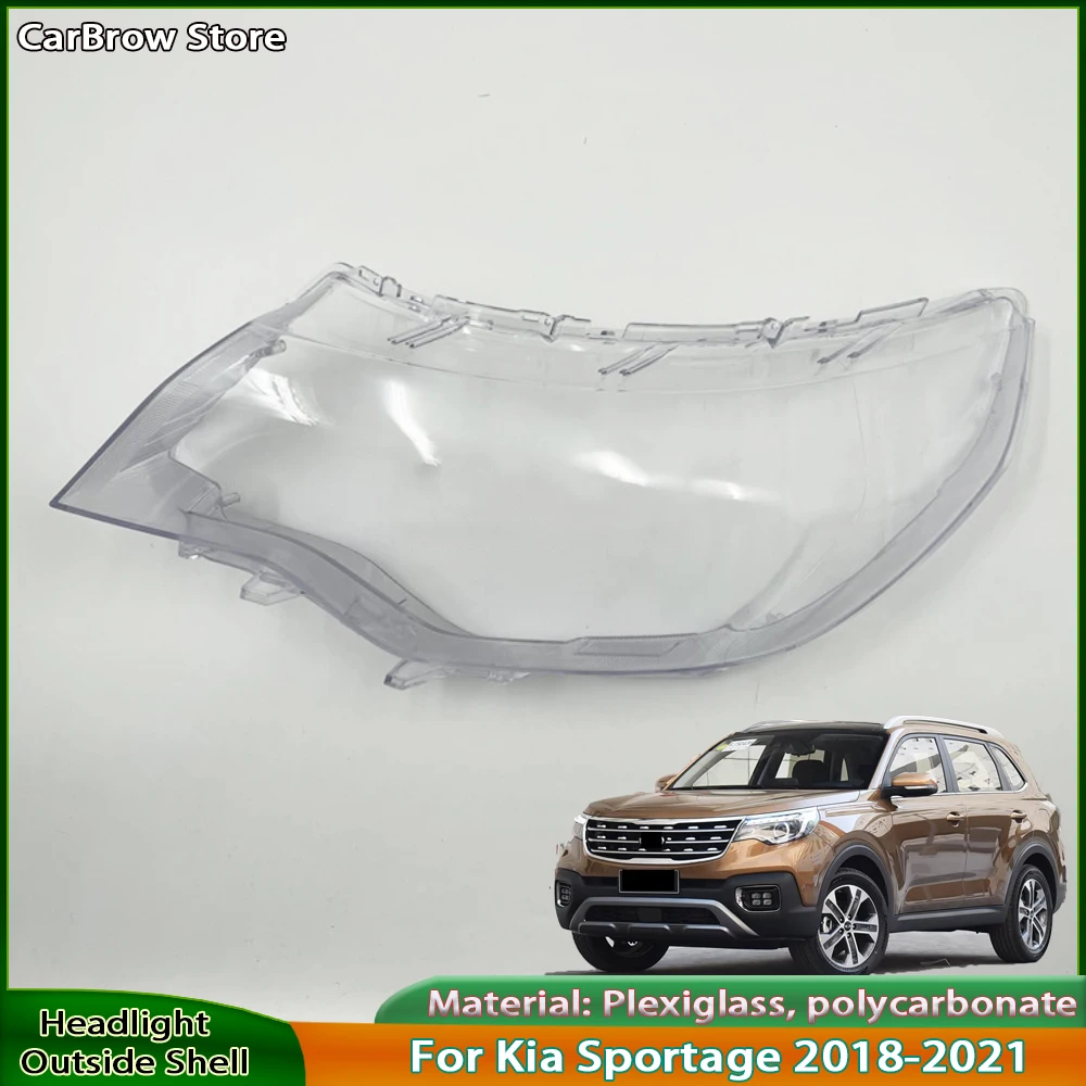

For Kia Sportage 2018 2019 2020 2021 Car Front Headlight Cover Lens Headlamps Transparent Lampshad Lamp Shell Masks