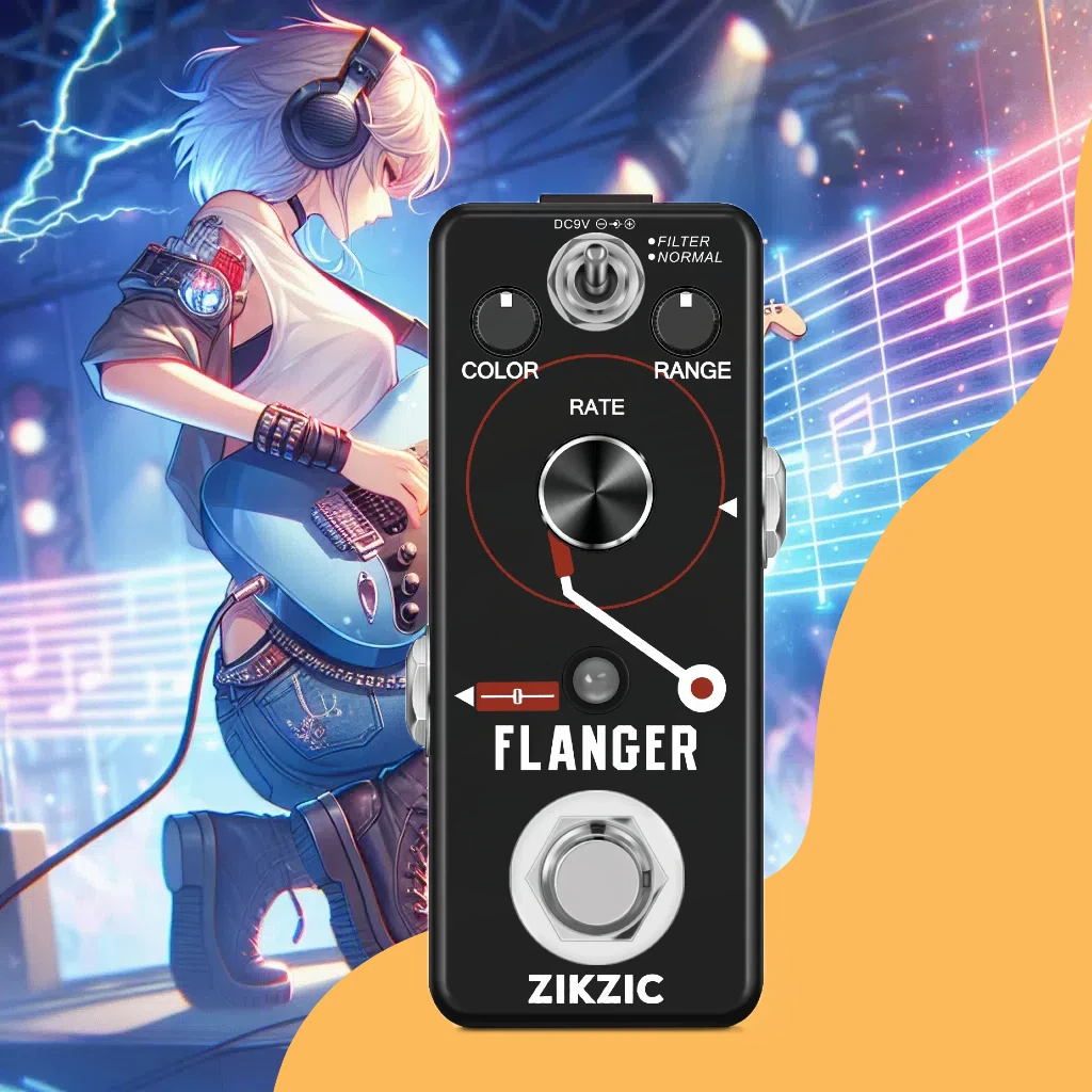 Zikzic Pure Analog Flanger Guitar Effect Pedal Flanger  Static Filtering Mini Pedal Effector True Bypass