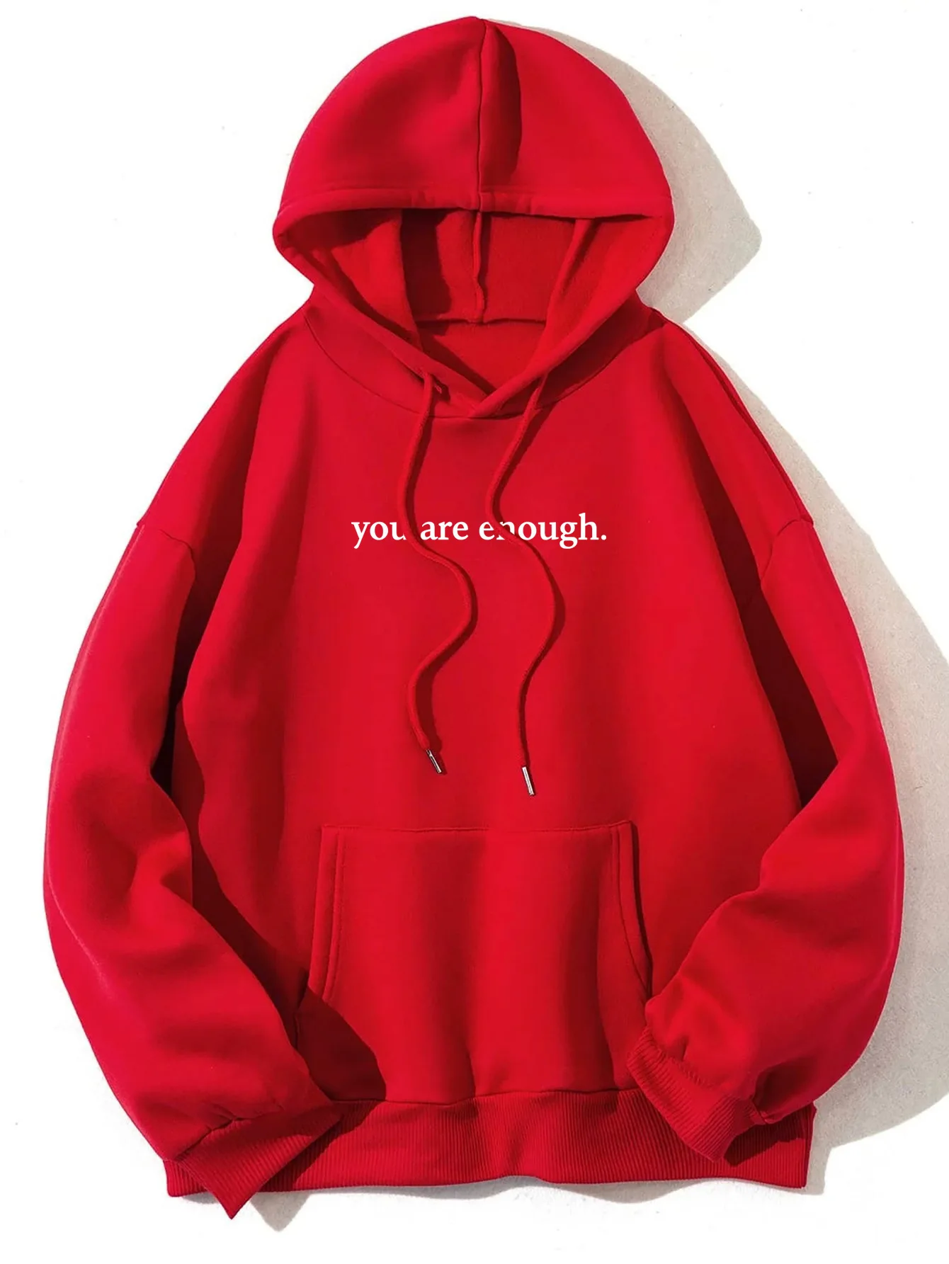 Casual Women's Style Hoodie Loose Stylish Letter Print Commuter Style Sweater Long-sleeved Drawstring Pocket Hooded Pullover