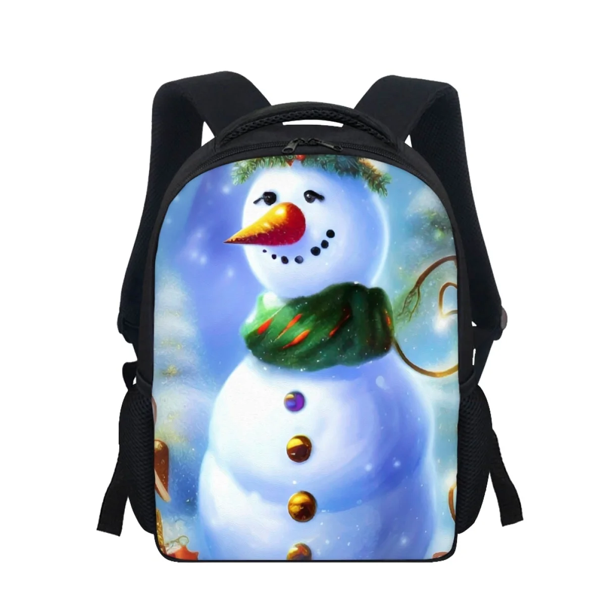 Mochilas escolares con estampado de dibujos animados de muñeco de nieve para niños y niñas, morral escolar para niños, bolsa para ordenador portátil, regalo