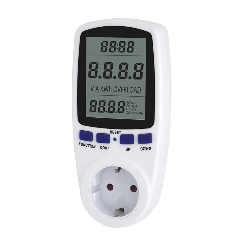 الاتحاد الأوروبي التوصيل الجهد الرقمي Wattmeter السلطة متر استهلاك واط الطاقة كيلوواط ساعة المقبس 220 فولت 230 فولت التيار المتناوب رسوم الكهرباء محلل رصد