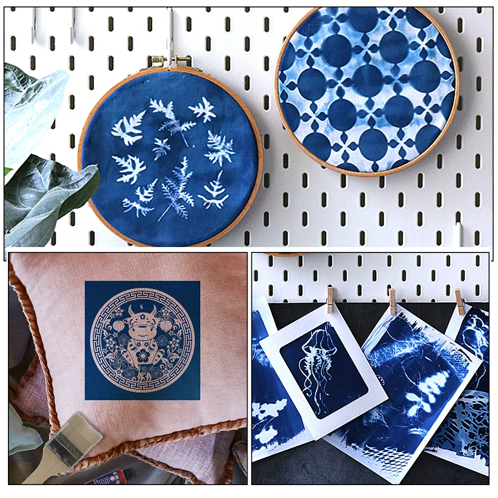 1 مجموعة 1 مجموعة Cyanotype لتقوم بها بنفسك عدة مواد الطباعة الزرقاء أصباغ السائلة أدوات عملية الحرف صنع لوازم المنزل Diy بها بنفسك المشاريع #4