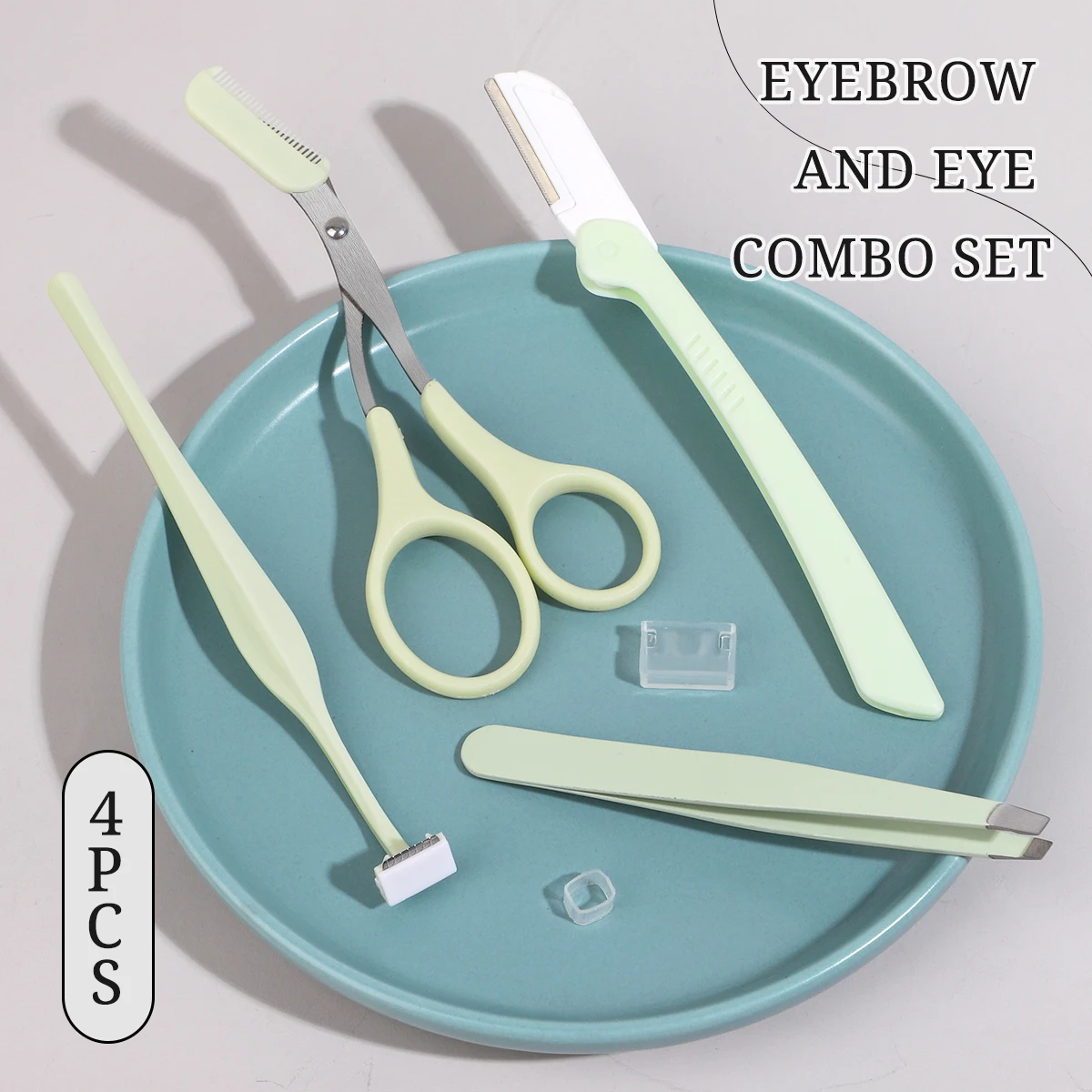 4-Piece Eyebrow Trimmer, Suitable for Trimming Eyebrows and Beards, Shaping and Exfoliating Eyebrows, and Eyebrow Care Set