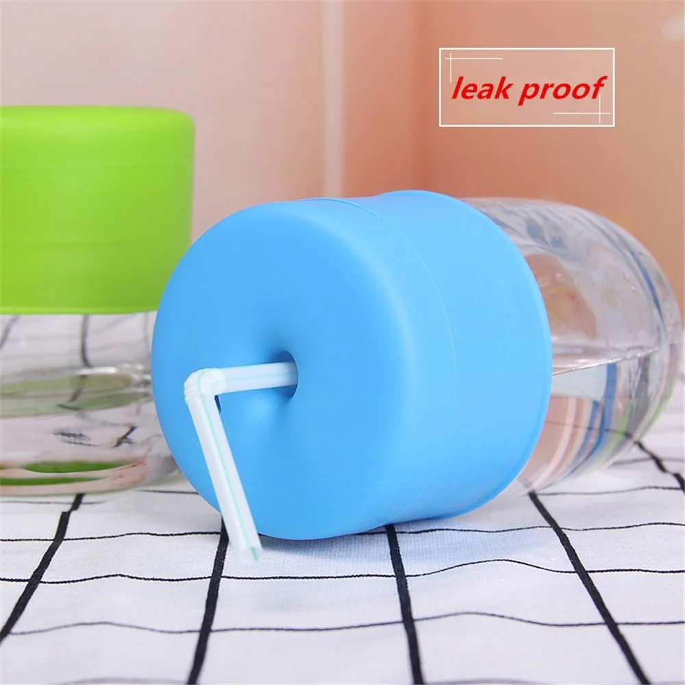 Color Silicone Sippy Cup Lids Straw Spill Proof Cup Cover for Water Bottle Mason Jar Baby Toddler BPA Free 10pcs/lot DEC415