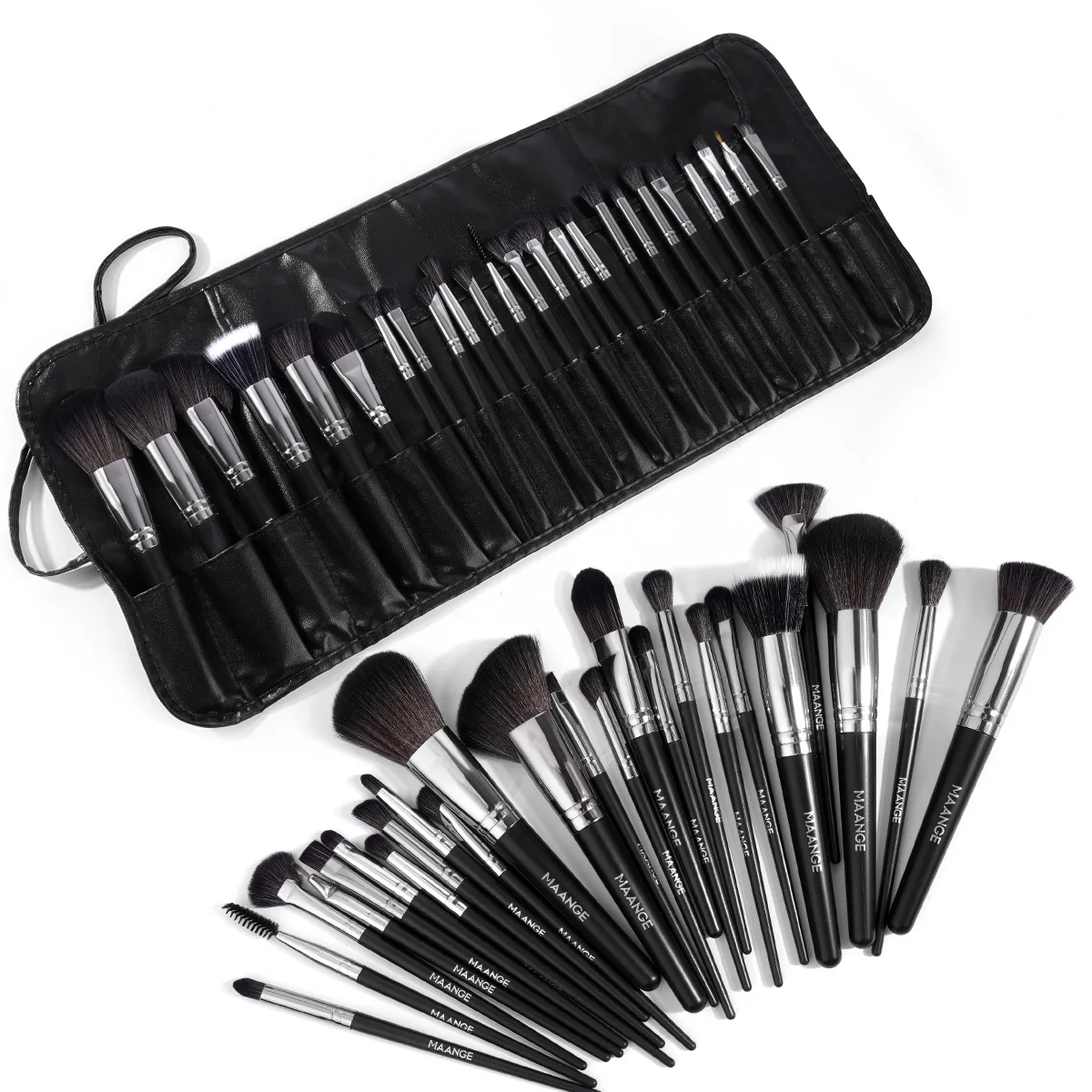 MAANGE 24PCS Professional Makeup Brushes Set Foundation Brush Blending Face Powder Blush Eyeshadow Makeup Brushes Kit with Bag