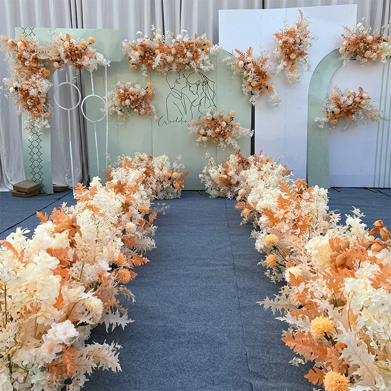 

Big Champagne Wedding Floral Simulation Flower Arrangement Arrangement Road Flower Background Stage Decoration Fake Flower