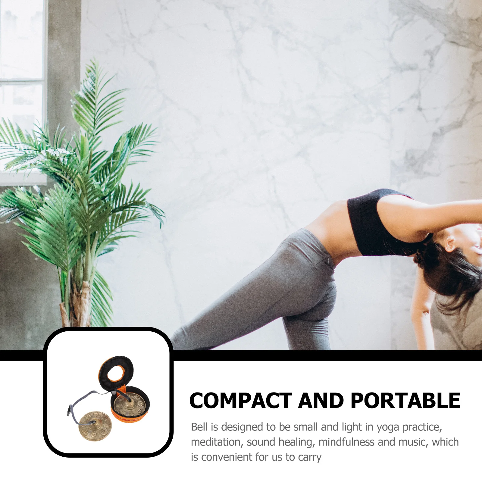 

Touch The Bell Instrument Yoga Accessories Brass Tingsha Cymbals Bells