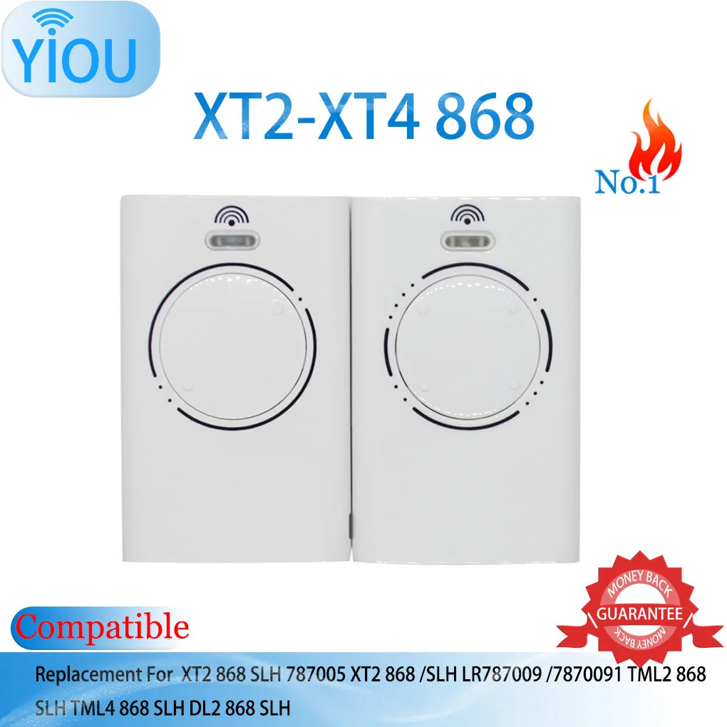 YIOU  868 XT2 XT4 SLH LR Garagem Porta Remoto Compatível com Frequência de 868Mhz XT2 868 SLH 787005 XT2 868 SLH LR787009 /7870091TML2 86