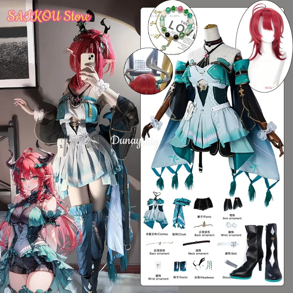 

Ciaccona Cosplay Game Wuthering Waves 코스프레 의상 Ciaccona Wig Dress Role-playing Uniform Set Halloween Carnival Women Girls Suits