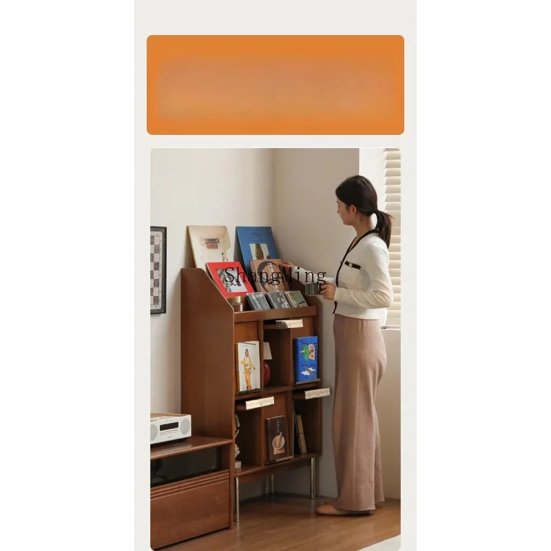 CL Holz Bücherregal Studie Vitrine Home Zeitungsregal Retro Lagerschrank