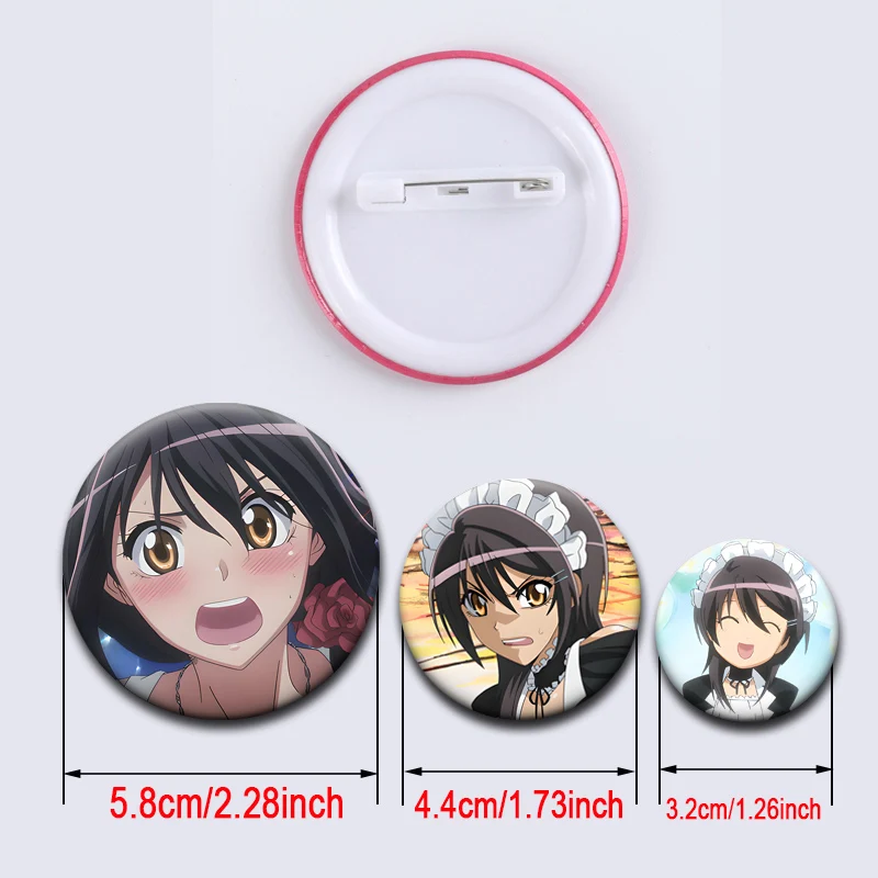 Anime Kaichou Wa Maid Sama! Pins Ayuzawa Misaki,usui Takumi Cartoon Brooches Round Badge for Backpack Accessories Jewelry Gifts