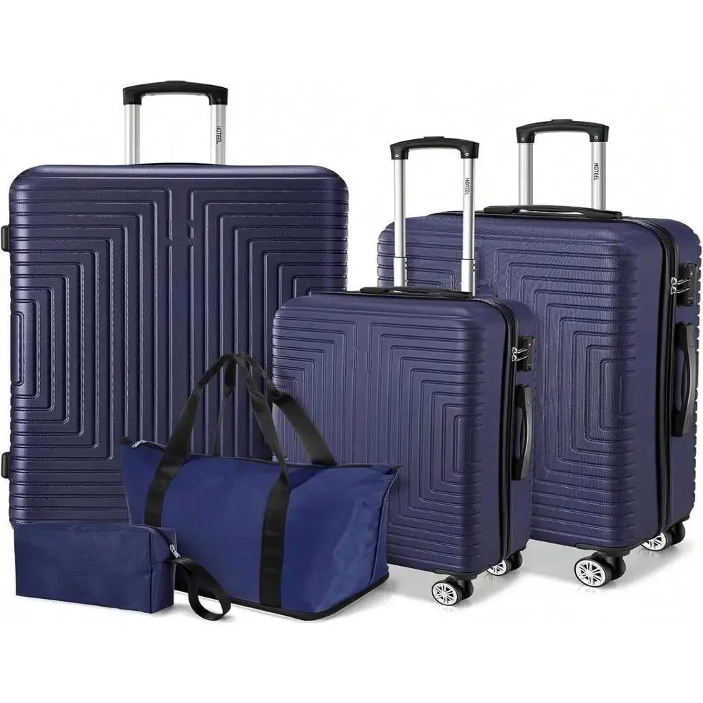 

Чемодан из 5 предметов из АБС-пластика + ПК — легкие устойчивые к царапинам вращающиеся колеса, одобренные TSA, моющиеся сумки с замком, ручная кладь, проверенные