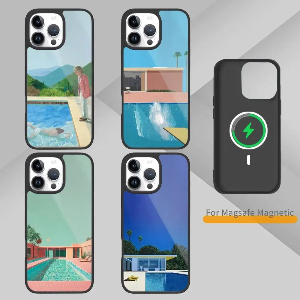 

Art D-David H-Hockney Phone Case For iPhone17,16,15,14,13,12,11 Plus,Pro Max Magnetic For Magsafe Wireless Charging