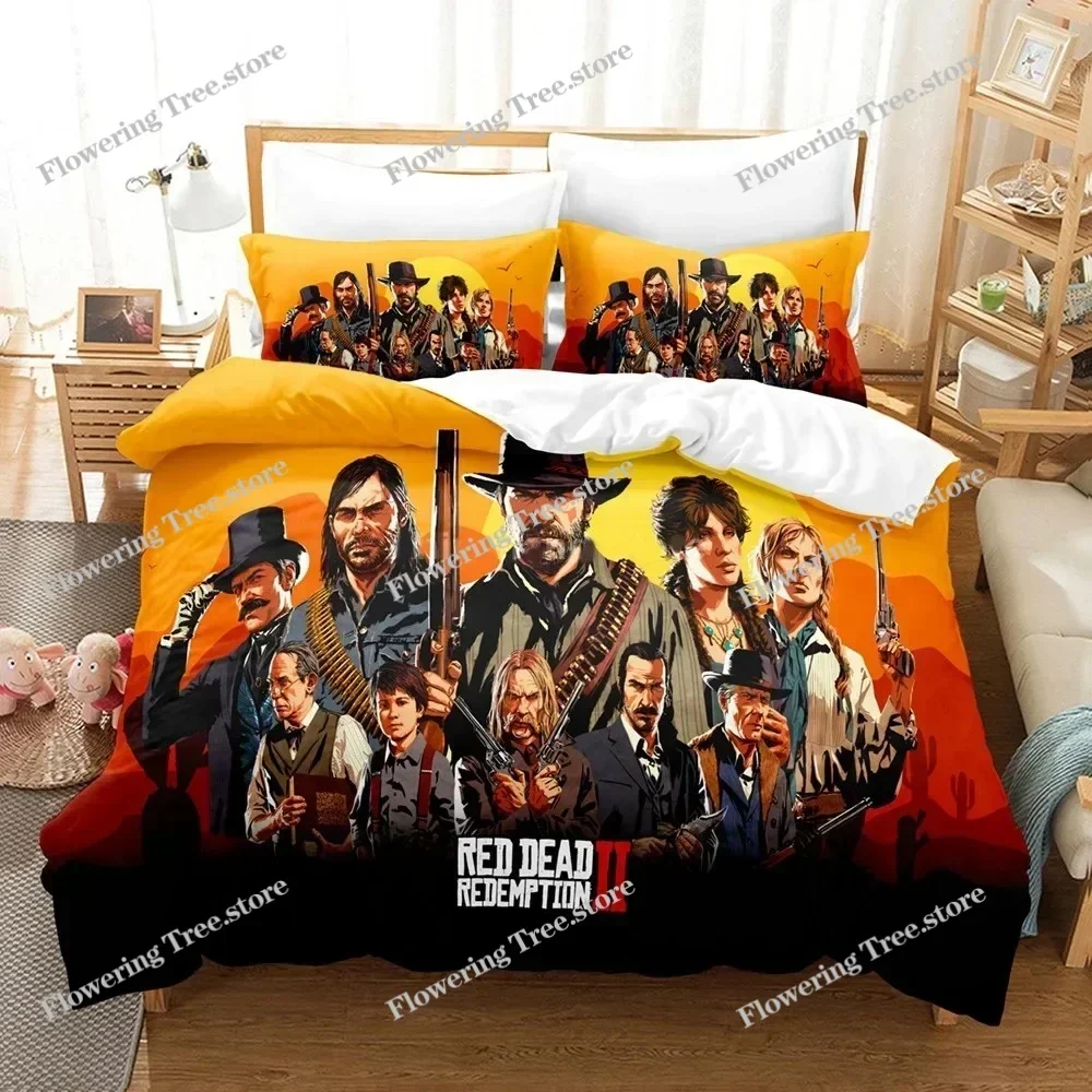

Game Bedding Set Red Dead Redemption 3d Print Bed Linen Quilt Duvet Cover Set Home Textile Queen King Size Kids Room Decor