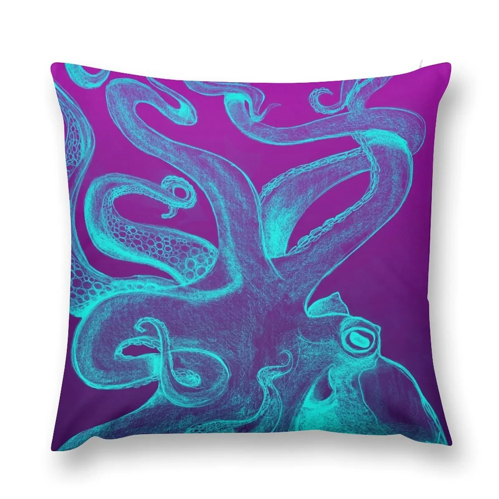 

Blue & Purple Octopus Throw Pillow autumn decoration covers for pillows pillow cover luxury pillow