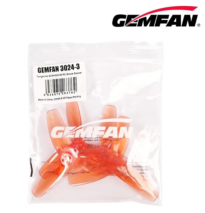 8 pairs of Gemfan 3024-3 latest prop 3inch 3X2.4 Propeller featuring a 76mm pitch for 1408/1407 motor F9A-B car car soccer
