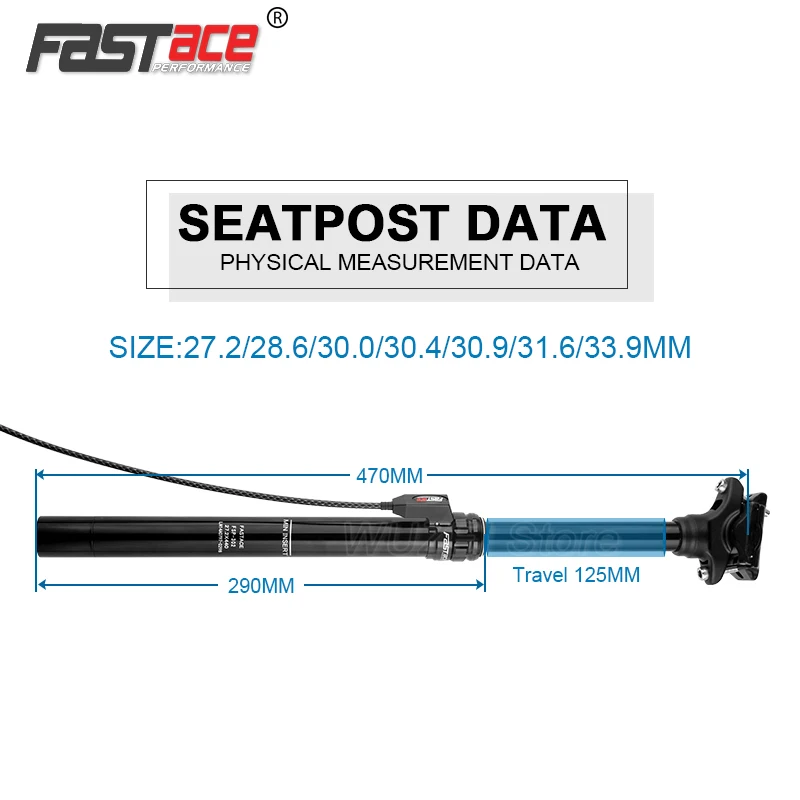 FASTACE DH Suspesion Seat Post 27.2mm Dropper 28.6/30.0/30.4/30.9/31.6/33.9mm Downhill Bike Seatpost Remote Control Air Seat