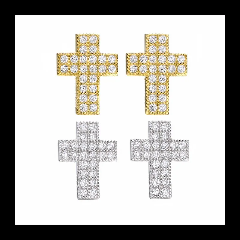 

Нишевый дизайн, полные серьги с крестом из циркона, модные, простые и изысканные серьги