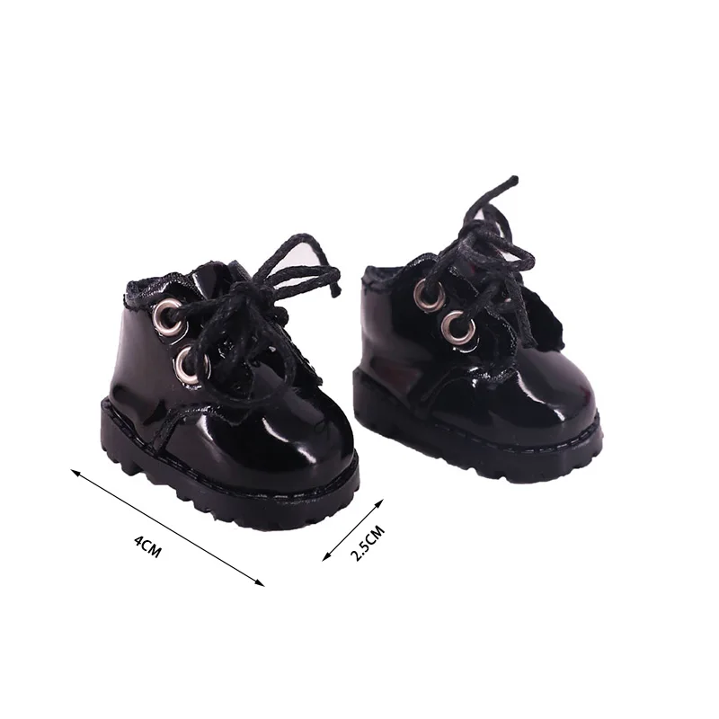Sapatos de boneca de 4cm, adequados para boneca bjd de 17cm, acessórios, sapatos de lona, sapatos de couro, botas, presente para crianças