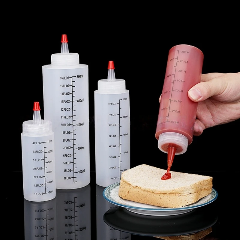 Bouteille à presser en plastique à nez d'aiguille de 120 à 450ML, 2 pièces, conteneur de stockage de cosmétiques, bouteille vide compressible avec étanche