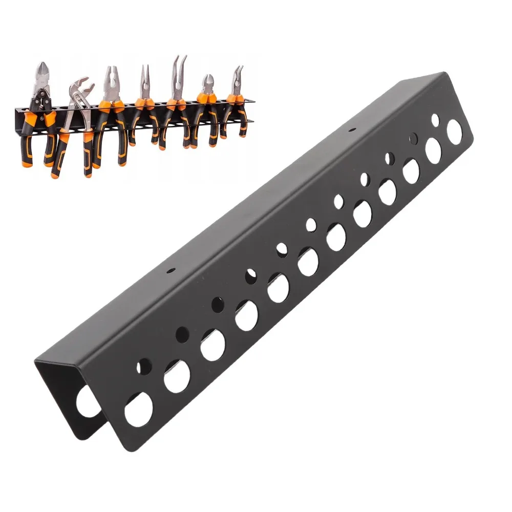 Black Screwdriver Storage Rack Carbon Steel 32CM Length Wall Mount Screwdriver Holder Heavy Hand Tools Organizer Home
