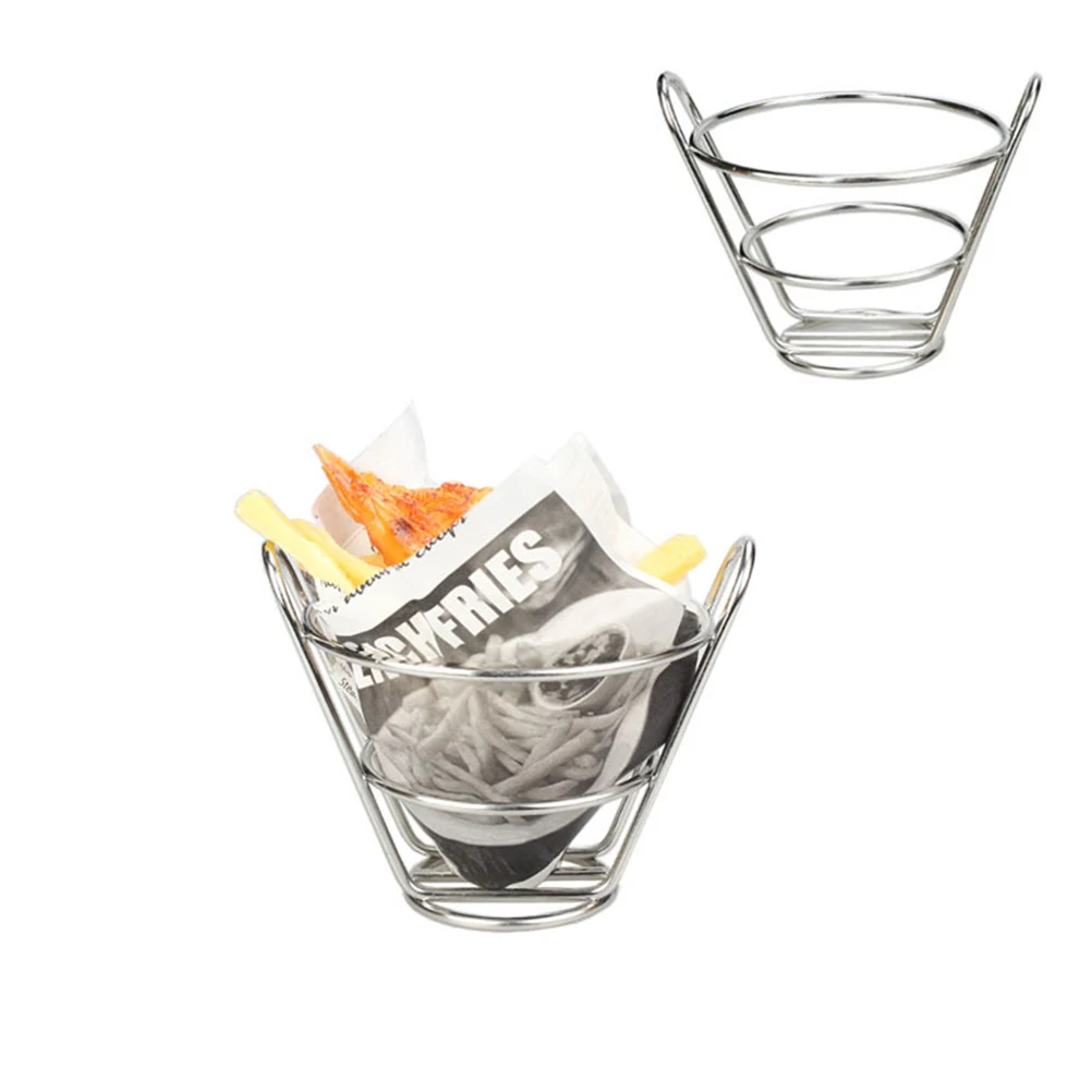 

French Fries Holder Premium Compact Home Parties Picnics Restaurant Snack Rack Basket Stand Container Kitchen Bar