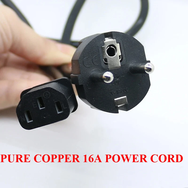 European Standard 3Pin  Plug Cable Tail  0.75/1.5 Square Power  Copper 16A EU Cooker CE Certified Powerfor Rice Cord Pure AC