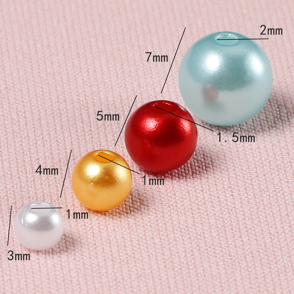 About 150pcs 3-8mm Mixed Beads Colorful Imitation Pearls Plastic Beads for DIY Bracelet Necklace Jewelry Making Accessories image 4
