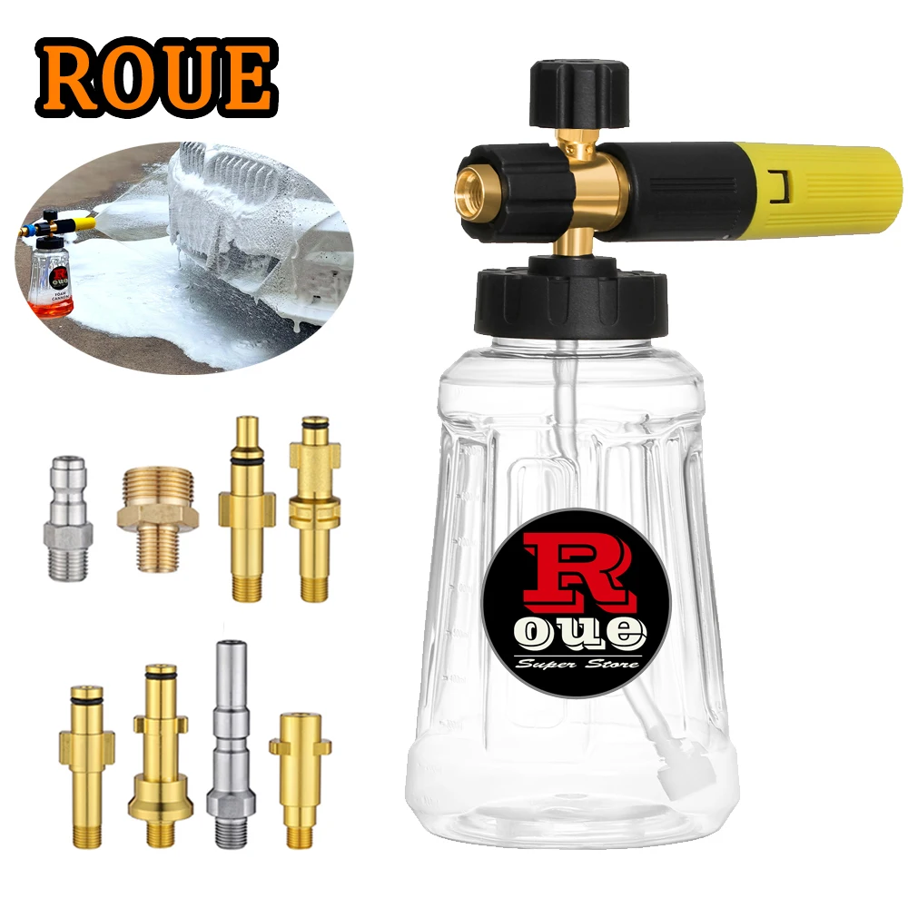 ROUE Car Wash Soap Foam Gun 1L Bottle High Pressure Snow Foam Lance Auto Cleaning Tools Foam Generator For Karcher Nilfisk WAP