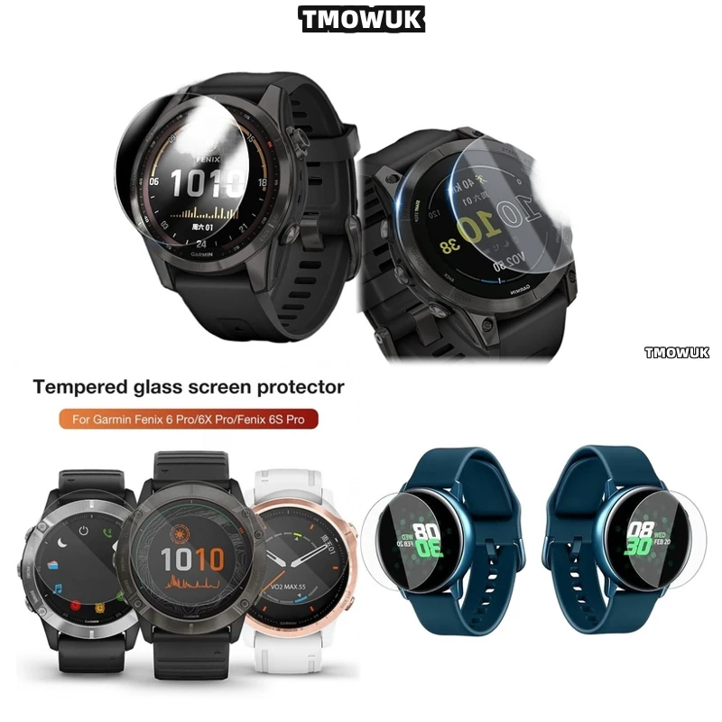 

For Garmin Fenix 6 6S 6X Pro Silver Tempered Glass Screen Protector Smart Watch HD Anti-Scratch 9H Hardness Glass Protector