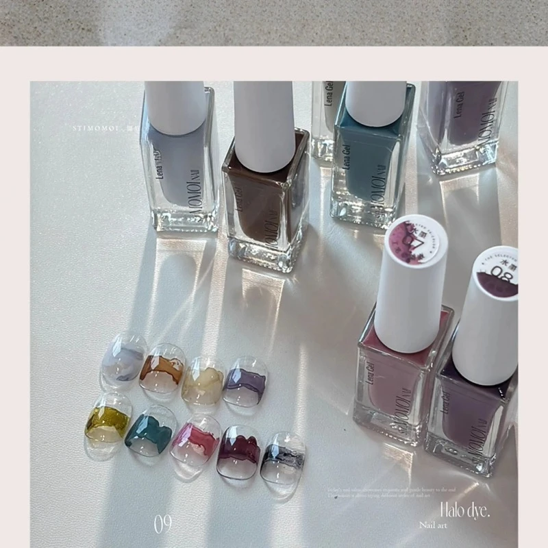 tpoフリー-7ml-ブルーミングマーブル水彩インク-エアードライ-スプレッドエフェクト-ラッカーブロッサムネイルジェル-マニキュア用-9色