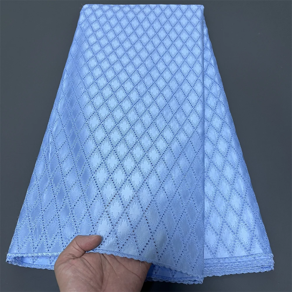 

African Nigerian Tulle Lace Fabric, for Sewing Wedding Party Gown Dress, High Quality,Embroidered Cotton Damask, 5Yard, 2025