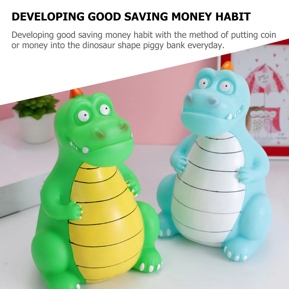 Tirelire dinosaure de dessin animé, Adorable tirelire, Pot d'argent, conteneur d'épargne pour enfants, ornement de bureau décoratif, boîte à monnaie de dessin animé