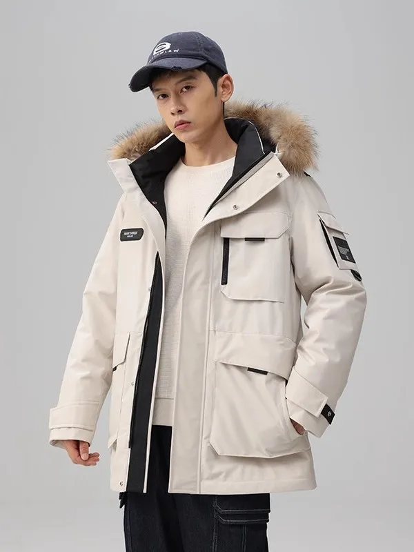 

Winter down Jaet Men's Parka Sle Mid-Length Thi Warm Extreme Cold Outerwear Faion Urban Outdoor Windproof W...