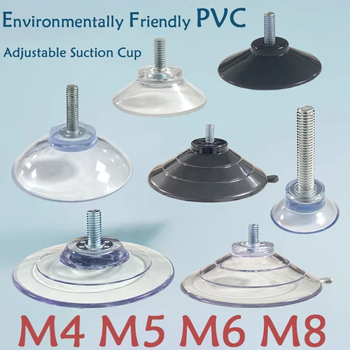 Imagen 1 del producto Ventosas transparentes M4 M5 M6 M8 con tornillo, soporte de almohadilla de plástico PVC, tuerca giratoria, tapas de mesa de vidrio, ganchos de herramientas de almacenamiento