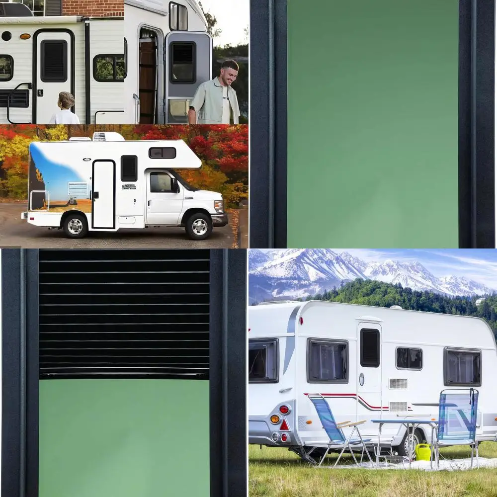 

Полный комплект окон с тонким навесом для замены Lippert, совместимый с входными дверцами Lippert RV, черный