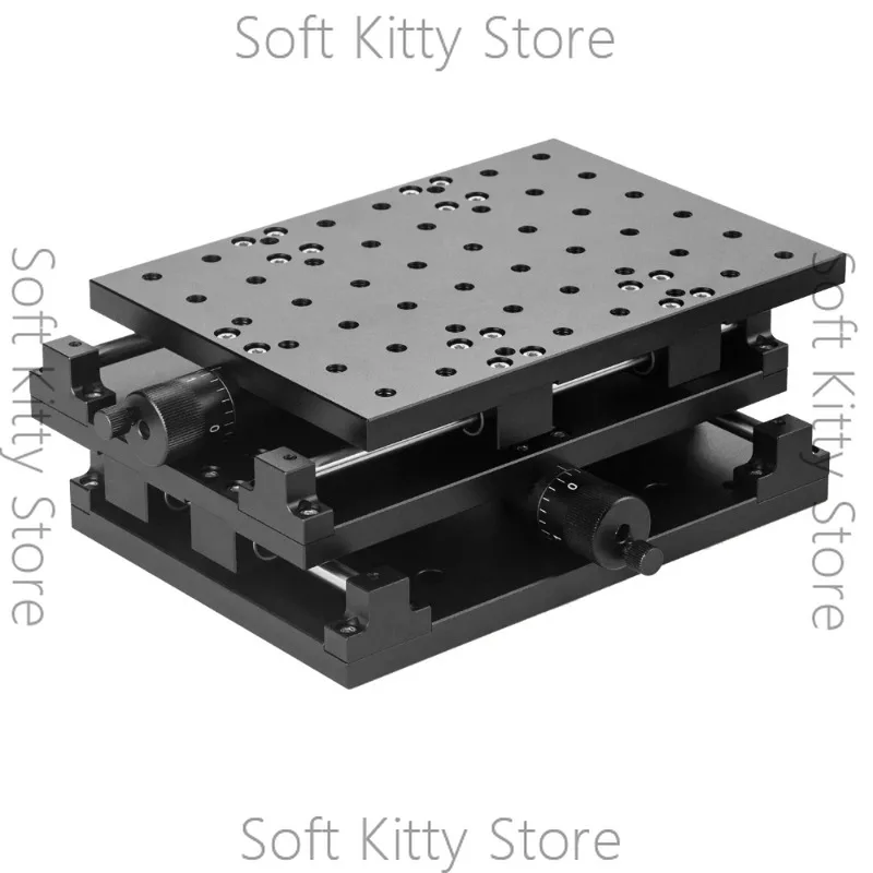 XY Axis Large Stroke Linear Displacement Platform Stage – Manual Slide Table Positioning Workbench HTXY210