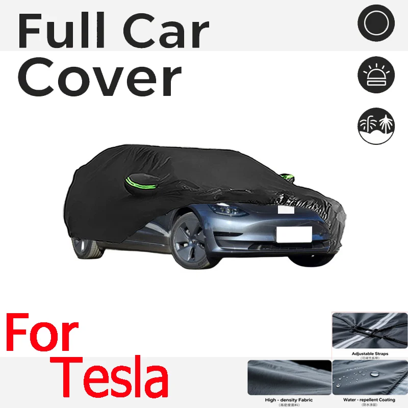 

For Tesla Model Cover Full black Covers Waterproof Dustproof UV Scratch-Resistant Sunscreen Protection