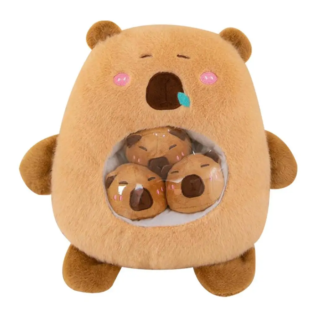 Capybara Plush Stuffed Toy Animal Home Decor Figure Removable Animal Doll Snuggling Stuffed Cosplay Throw Cushion for Kids Adult