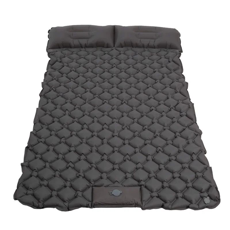 2‑Person Inflatable Sleeping Pad, Nylon Built‑in Foot Pump Portable with Stuff Sack for Camping Hiking Beach, Trintion