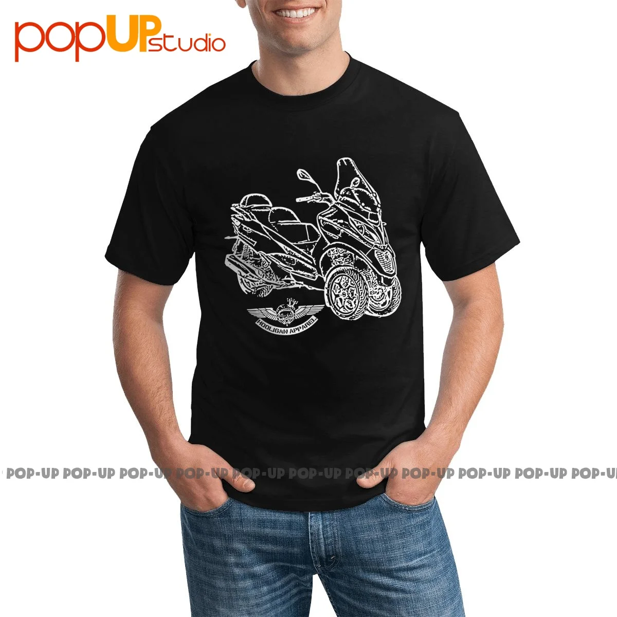 Best Piaggio Mp3 Hpe 2019 Premium Motorcycle T-shirt Trend Hip Hop Streetwear Tee Shirt