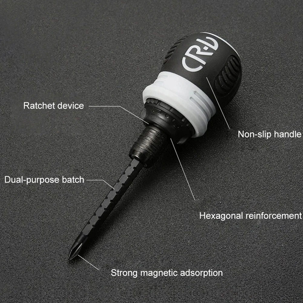 Ratchet Screwdriver Set Short Shaped Radish Head High Hardne