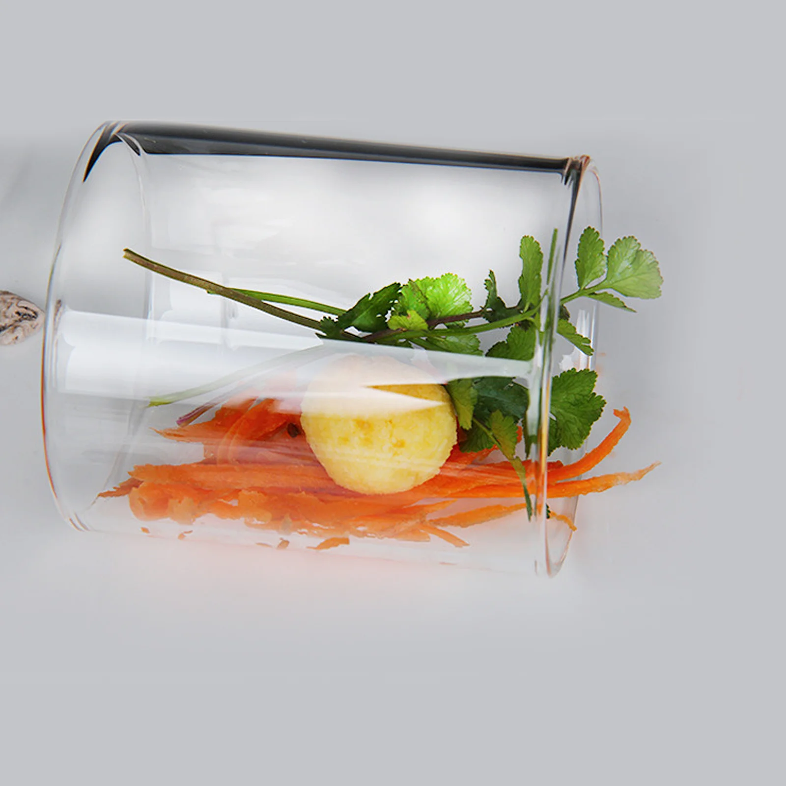 

Salad Container Transparent Glass Bowl Fruit Restaurant Art Food Serving Tableware