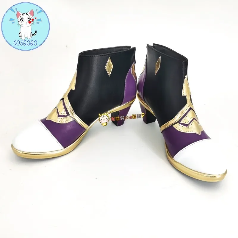 Zapatos de Cosplay Yelan, juego Genshin Impact Ye lan, zapatos de Cosplay de tacón alto, botas cortas elegantes hechas a medida para mujeres y niñas, fiesta de Halloween