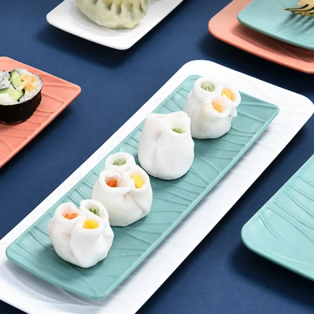 Durable  Sushi Plate Smooth Surface Imitation Ceramic Tea Snack Tray Anti-spill Food Grade Cake Tray Home Supply